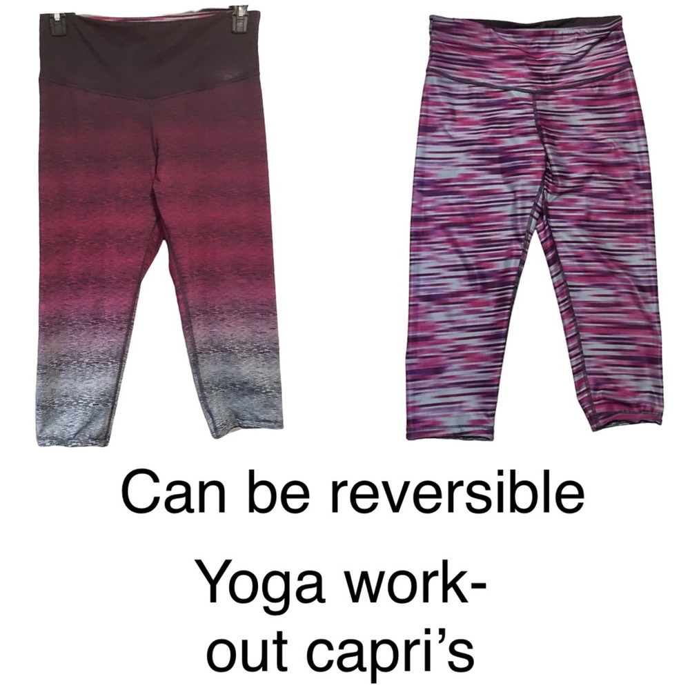 Champion yoga tight stretch workout capri pants cropped Lg. EUC